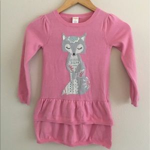 FINAL Gymboree size 6 fox sweater dress pink